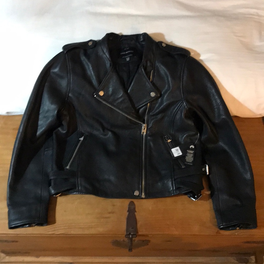 Lucky Brand Leather Moto Jacket